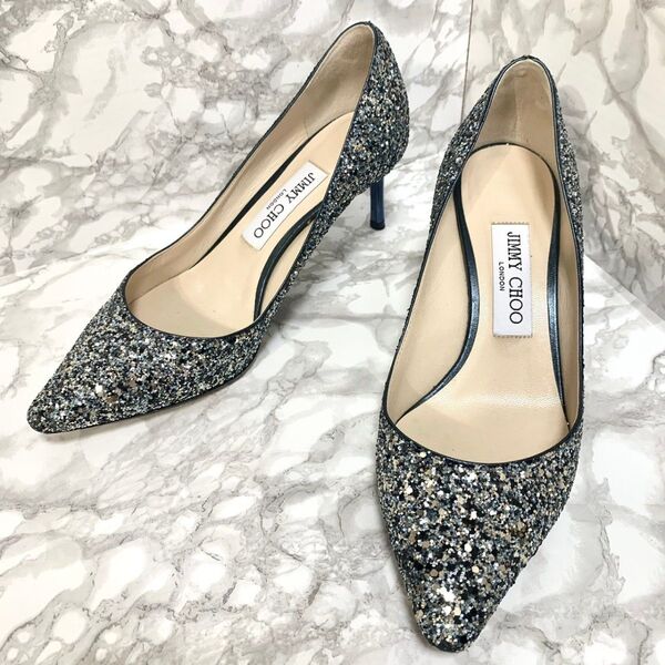 JIMMY CHOO☆グリッター【美品!】☆パンプス☆ラメ☆24cm☆37 ジミーチュウ JIMMY CHOO