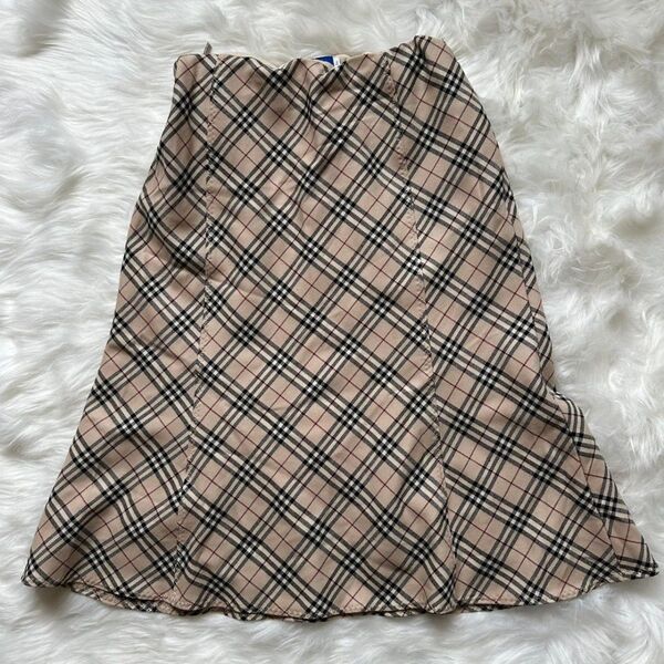 BURBERRY!ブルーレーベル☆スカート☆ノバチェック☆36☆ベルト付 定番品 バーバリーブルーレーベ BURBERRY