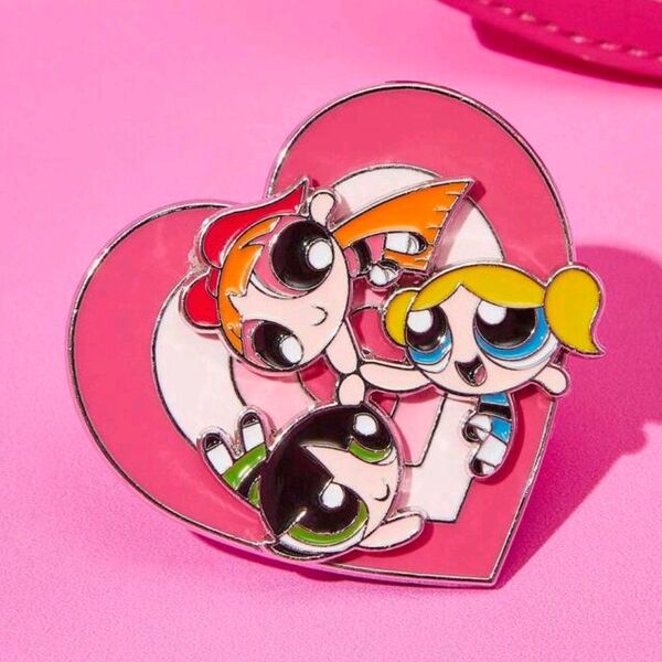 【新品未使用】パワーパフガールズ 回転 ピンバッジ ピンバッチ ピンズ ピンブローチ The Powerpuff Girls