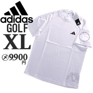 新品 白 XL アディダス ゴルフ 半袖シャツ モックネック メンズ ゴルフウェア