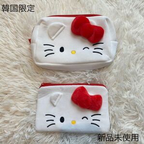 韓国ダイソー 限定 サンリオ ハローキティ レッド ポーチセット