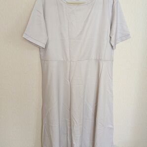 ロングワンピース 白 XXL 半袖 シンプル ナチュラル 夏