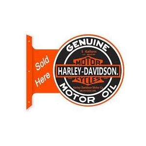 【RPM ラウンド フランジ サイン 看板 】メタル ブリキ 垂直 壁面 店舗 アドバタイジング/HARLEY DAVIDSON