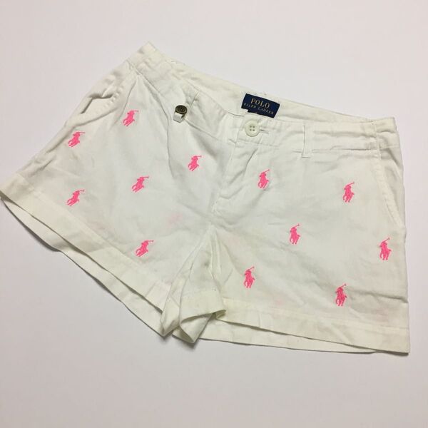 ポロラルフローレン RALPH LAUREN 刺しゅうパンツ 140cm ショートパンツ ボトムス 女の子