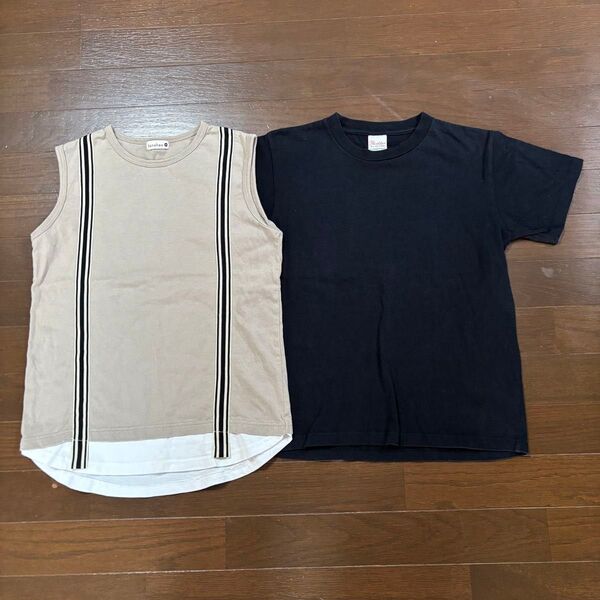 【美品】branshes ブランシェス他/トップス Tシャツ ノースリーブ 春夏 2枚まとめ売り 150cm
