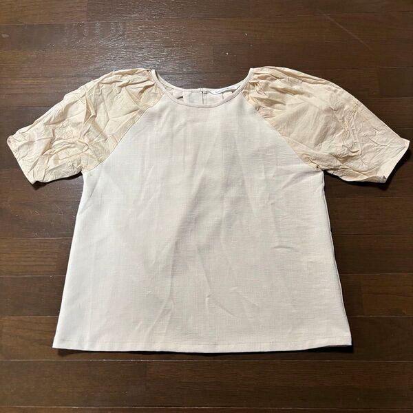 【美品】Te chichi TERRASSE テチチテラス/トップス ブラウス シャツ 半袖 ベージュ フリーサイズ