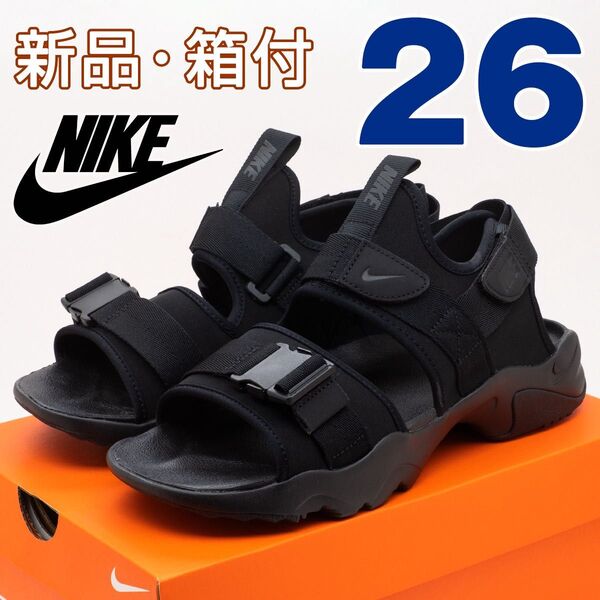nike ナイキ キャニオン メンズ サンダル ブラック 黒 26cm ストラップ アウトドア スポーツ カジュアル 男性 靴
