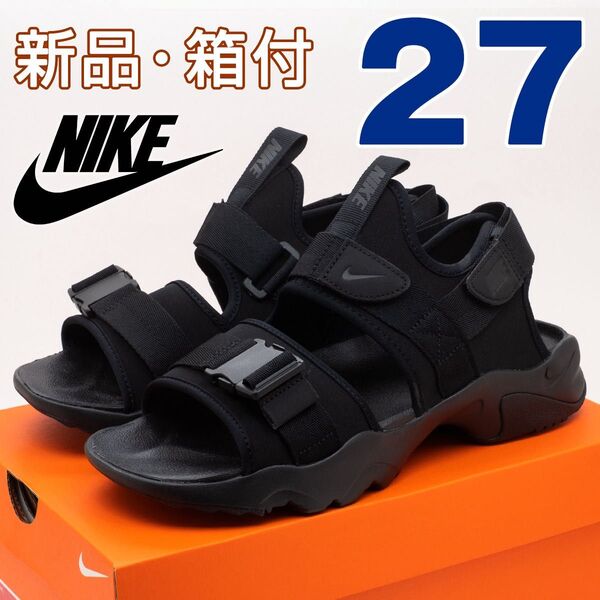 nike ナイキ キャニオン メンズ サンダル ブラック 黒 27cm ストラップ アウトドア スポーツ カジュアル 男性 靴
