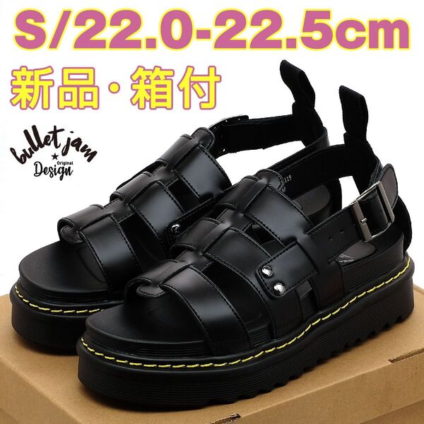 グラディエーター サンダル レディース ブラック 黒 22.5cm 厚底 ベルト ストラップ スポーツ 小さいサイズ 女性 靴