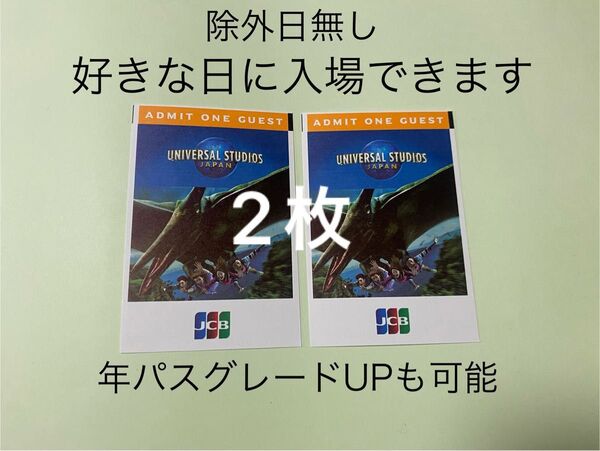 【2枚のお値段】USJ 入場券 チケット ユニバーサルスタジオジャパン パートナーパス 除外日無し 未使用 新品