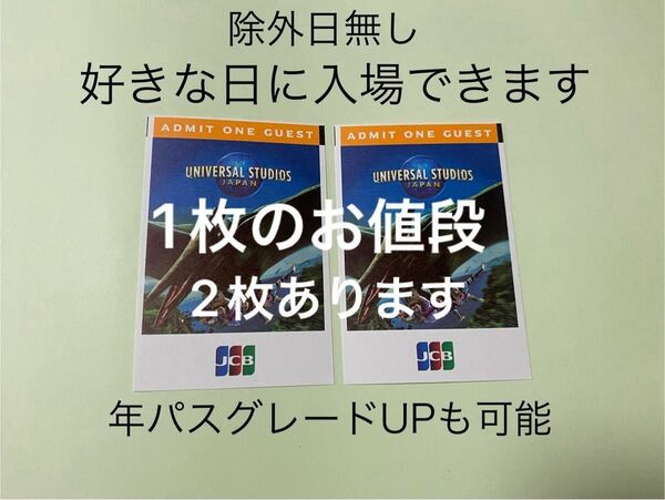 【1枚のお値段】USJ 入場券 チケット ユニバーサルスタジオジャパン パートナーパス 除外日無し 未使用 新品