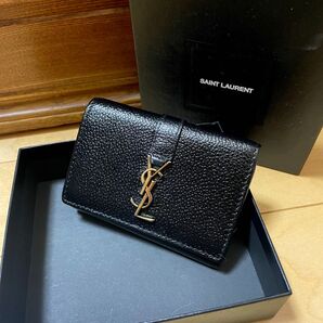 SAINT LAURENT キーケース 本革 キャビアスキン