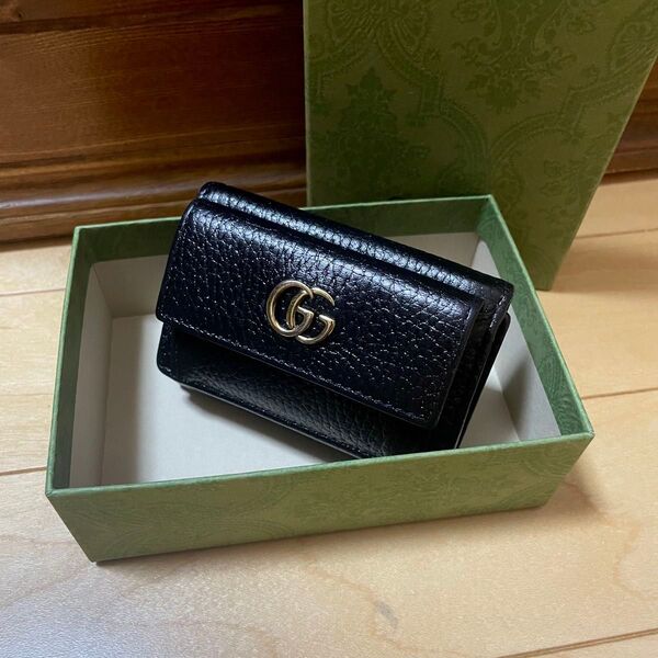 GUCCI グッチ コンパクト ミニ三つ折り財布 プチマーモント