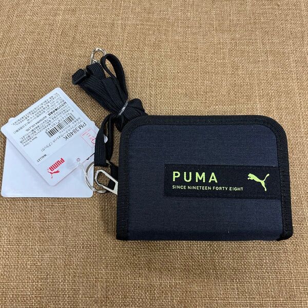 タグ付き PUMA プーマ ラウンドファスナーウォレット ブラック 財布 PM384BK