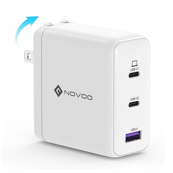 NOVOO 120W USB-C 急速充電器 GaN III技術 折畳式プラグPD 100W 充電器