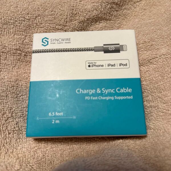 未開封 SYNCWIRE Charge & Sync 2M ライトニングケーブル iPhone USB-C 充電ケーブル