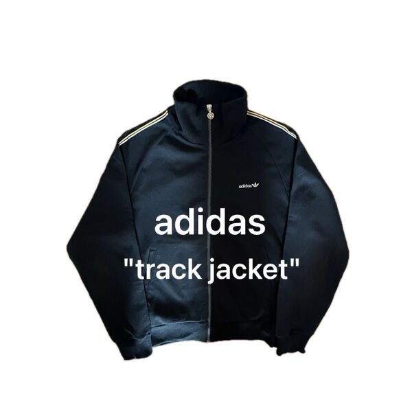 80s/adidas アディダス/トラックジャケット ジャージ/西ドイツ製/ブラック/M