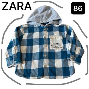 ZARA ベビー服 86サイズ 12-18ヶ月 未使用 タグなし 美品 チェック柄 ブルー グレー 赤ちゃん 韓国ベビー服