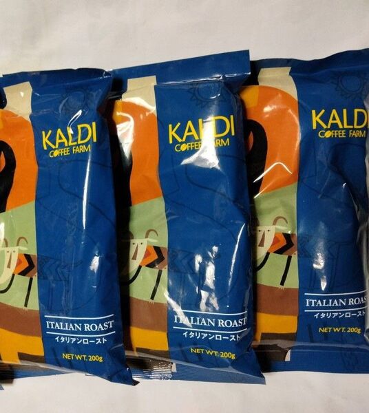 KALDI カルディ コーヒー珈琲 イタリアンロースト 中挽き コーヒー粉 200g×3袋