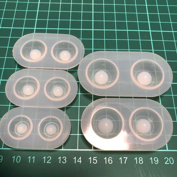 ドールアイモールド ソフトモールドUVレジンエポキシ樹脂 DIY ホビー用 5サイズセット 新品未使用品