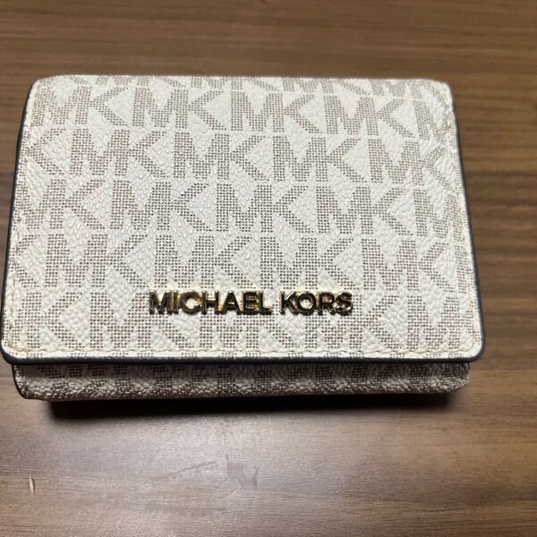 MICHAEL KORS マイケルコース 三つ折り財布 ブラウン ホワイト