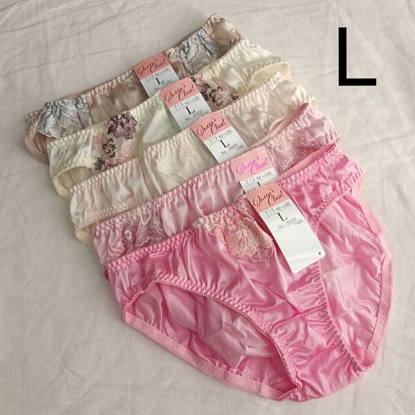 (G684)【L】5枚 レディース ショーツ 女性用下着 パンツ まとめ売りトリコットショーツ 新品 セット