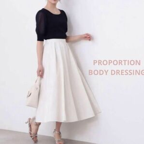 PROPORTION BODY DRESSING プロポーションボディドレッシングデコルテチェーンリブニット