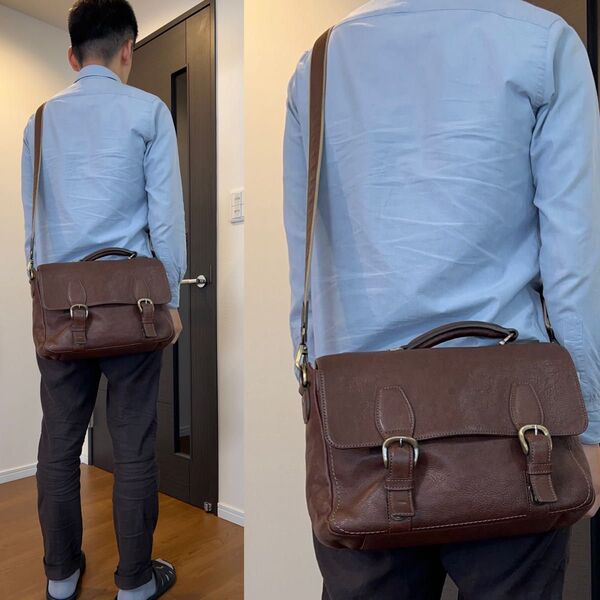 貴重!土屋鞄製造所ショルダーバッグ ビジネスバッグ書類鞄 bag かばん カバン 2WAY ブラウン レザー ハンドバッグ