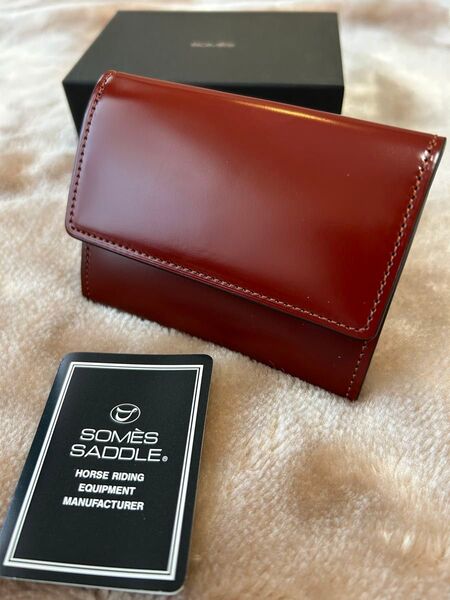 ソメスサドルコードバンミニ財布カード入れ付きコインケース小銭入れスリムウォレット