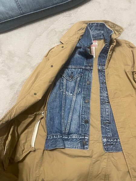 denim &dungareeベージュ コットン デニム コート