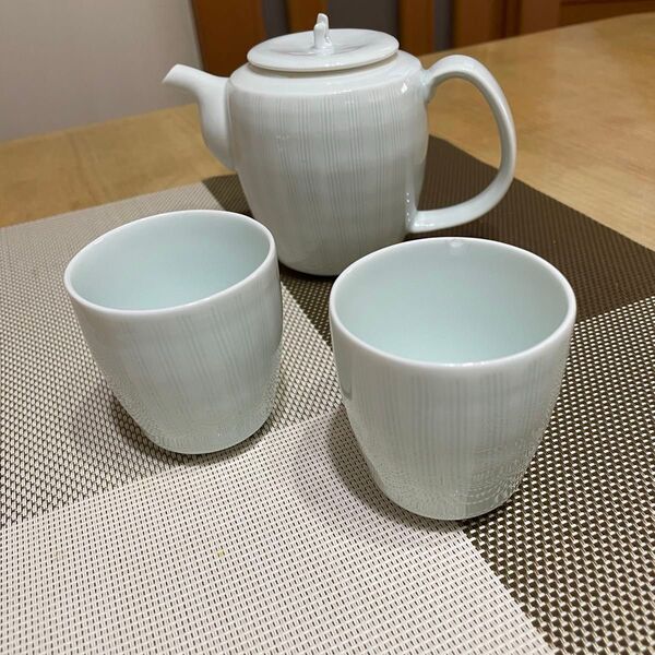 小茶器 青白磁器 線彫 急須 茶器セット 湯呑 茶器