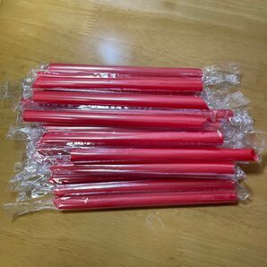 商品名: タピオカストロー 20本 赤 12mm×170mm 業務用 個別包装