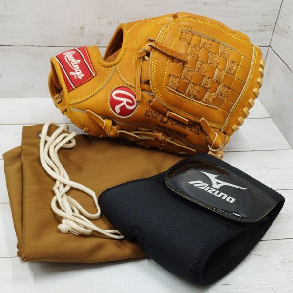 【美品】Rawlingsローリングス 軟式グローブ XPG3 右投げ オールラウンド 大人用 ミズノグローブ保型ベルト&保管袋付