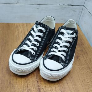 【美品】CONVERSE コンバースオールスタースニーカー(41/2) 23.5cm 黒 ローカット OX