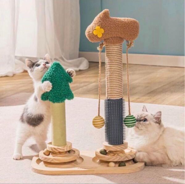 猫用おもちゃ 爪とぎ 爪研ぎ 4in1猫 ボール マッサージブラシ