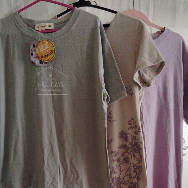 新品タグ付きTシャツ含む ナチュラルビューティーベーシック他 レディース Tシャツ 3枚セット 綿など