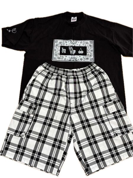 【新品未使用】 一点物 入手不可能 カスタムオーダー Tシャツ & YAGO 上下セットアップ チカーノ ローライダー(送料込み)