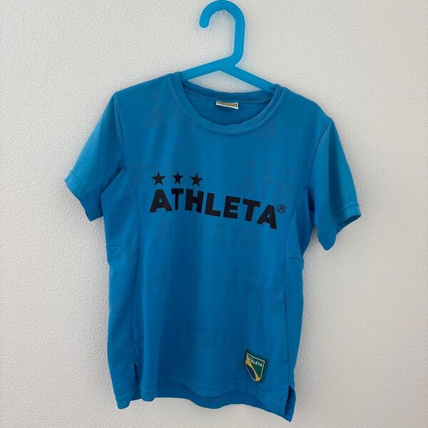 ATHLETA Tシャツ 140 ブルー サッカー フットサル スポーツウェア