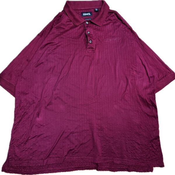 【古着】LarsonAllen バーガンディ ポロシャツ 2XL ビッグサイズ 半袖ポロシャツ