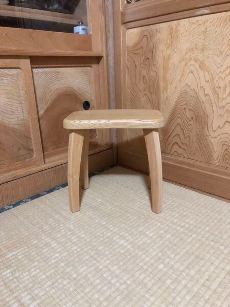 1201建具屋58年のおじいさんの手作り木製サイドテーブル、イス、スツール ハンドメイド サイドテーブル 天然木