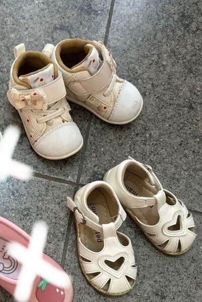 ムーンスター スニーカー プティマイン サンダル 白13cm