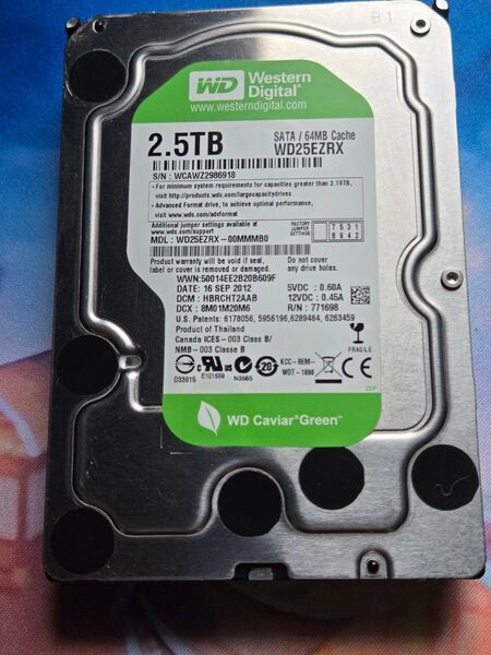 Western Digital 2.5TB HDD WD25EZRX SATA 64MB