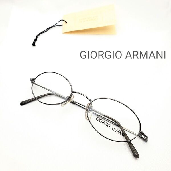 GIORGIO ARMANI ジョルジオアルマーニ1020 1144グレー系47口19-130 maid in Italy新品