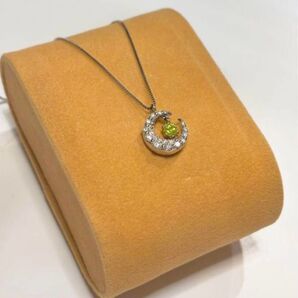 ☆極美品☆グリーンアップルダイヤネックレス0.1ct PT850