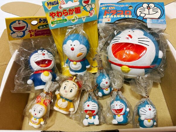 ドラえもん やわらか笛 ドラコロボール ドラミちゃんキーホルダーなど9点 マスコット フィギュア