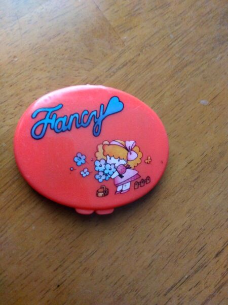 昭和レトロ fancy ファンシー コンパクトミラー 赤 ナガサキヤ 当時物 実家整理