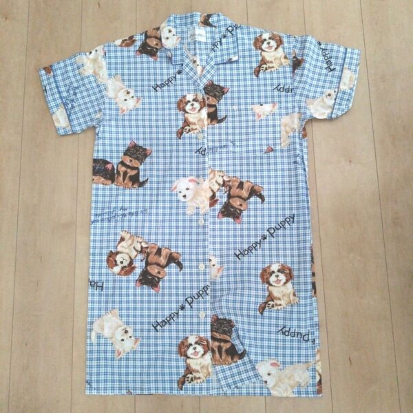 新品 犬柄dog シャツルームウェア ドレスワンピース ワンちゃん パジャマ