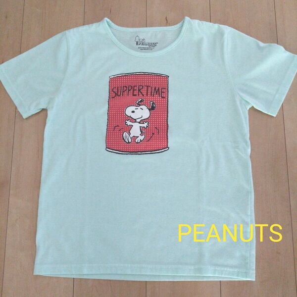 PEANUTS スヌーピー 半袖 Tシャツ エメラルド レディース メンズ ユニセックス L M