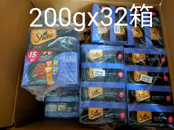 シーバ (Sheba) デュオ キャットフード 15歳以上 香りのまぐろ味セレクション 200gx32箱セット
