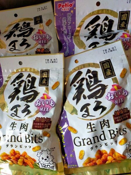 ペティオ (Petio) 鶏まろ 無添加 生肉グランビッツ おいもミックス 120gx4袋
